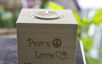 Teelichthalter Peace Love Happiness