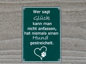 Hundetafel Glück