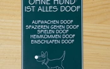 Hundetafel Ohne Hund ist alles Doof